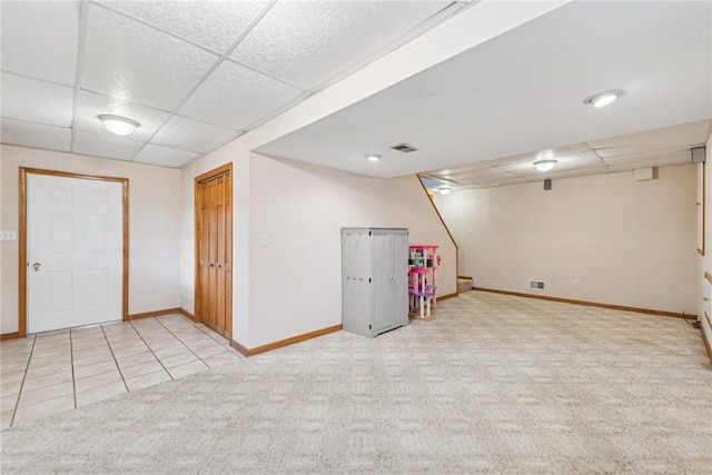 1007 Braemar Dr, Penn Twp Wml, PA 15644 - finished basement with a paneled ceiling and carpet flooring