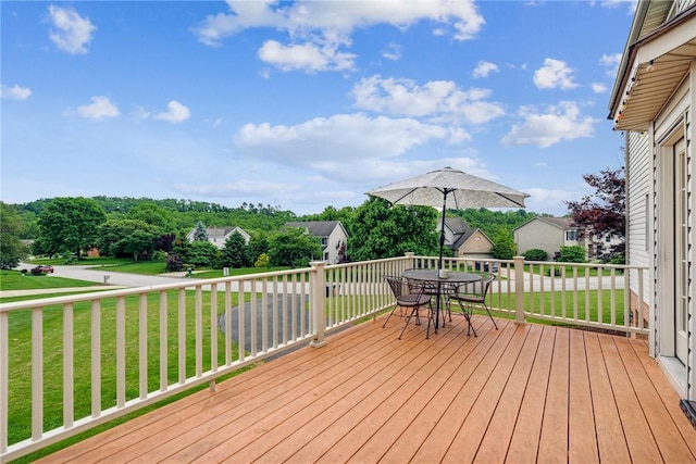 1007 Braemar Dr, Penn Twp Wml, PA 15644 - wooden deck with outdoor dining area and a yard