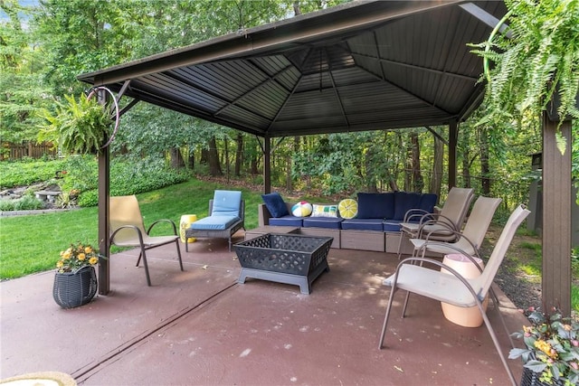 139 Village Dr, Cranberry Twp, PA 16066 - view of patio / terrace featuring an outdoor hangout area and a gazebo