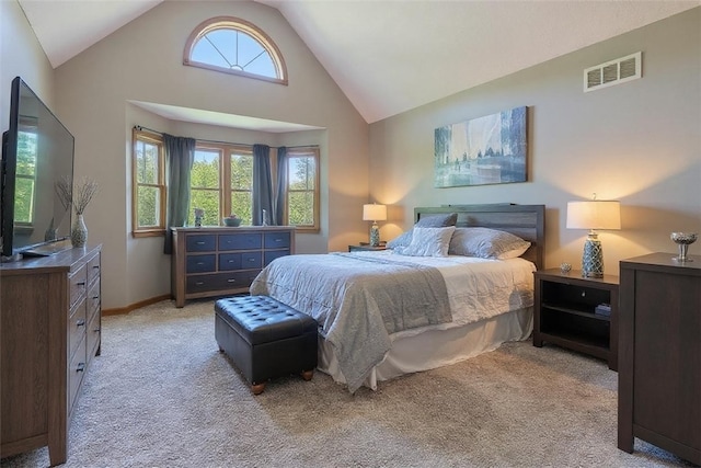 139 Village Dr, Cranberry Twp, PA 16066 - bedroom featuring light colored carpet and high vaulted ceiling
