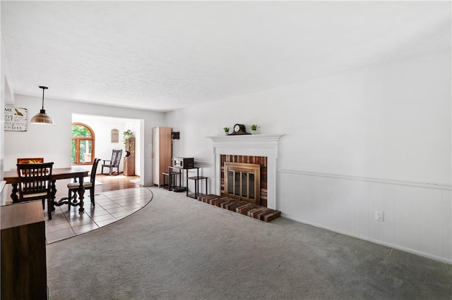 126 Penn Lear Dr, Monroeville, PA 15146 - living room featuring a fireplace and carpet flooring
