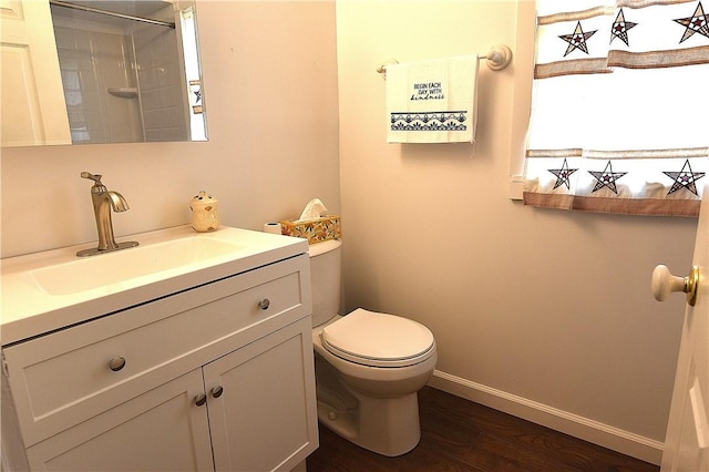 714 Colonial, Coolbaugh Twp, PA 15613 - bathroom featuring vanity, wood finished floors, and a shower