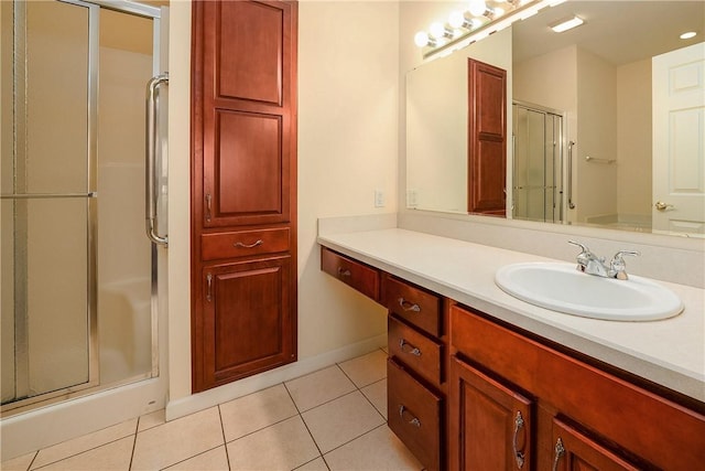 560 Madison Blvd, New Sewickley Twp, PA 15042 - bathroom featuring a stall shower, vanity, and tile patterned floors