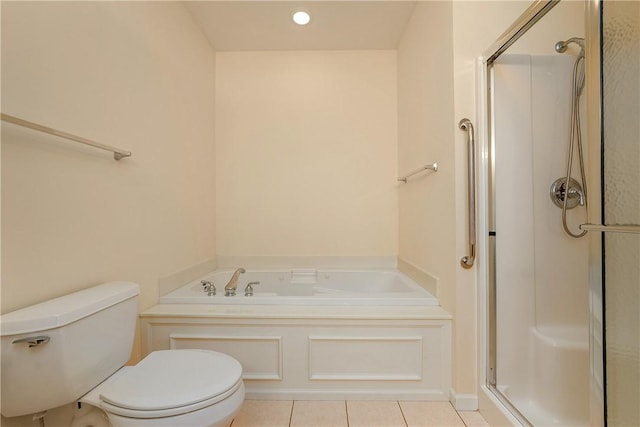 560 Madison Blvd, New Sewickley Twp, PA 15042 - full bath with a stall shower, tile patterned floors, a garden tub, and recessed lighting