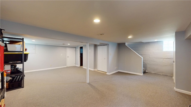 5445 Covode Pl, Squirrel Hill, PA 15217 - below grade area with carpet and recessed lighting