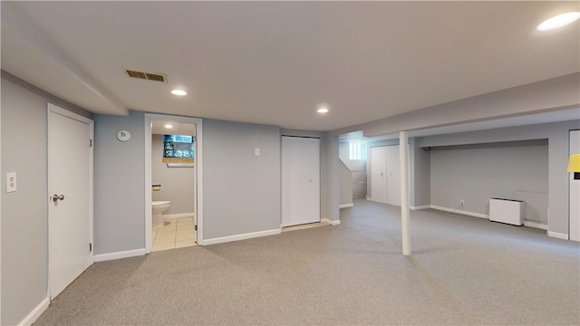 5445 Covode Pl, Squirrel Hill, PA 15217 - below grade area featuring carpet floors and recessed lighting