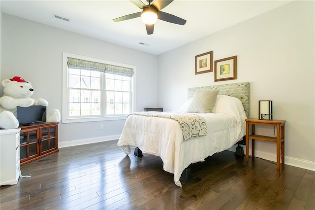 203 Ironwood Ct, Peters Twp, PA 15367 - bedroom with dark wood-style floors and ceiling fan