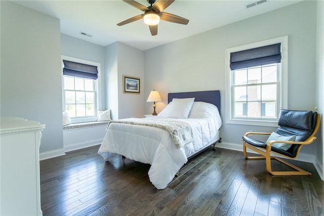 203 Ironwood Ct, Peters Twp, PA 15367 - bedroom with dark wood-style flooring and a ceiling fan