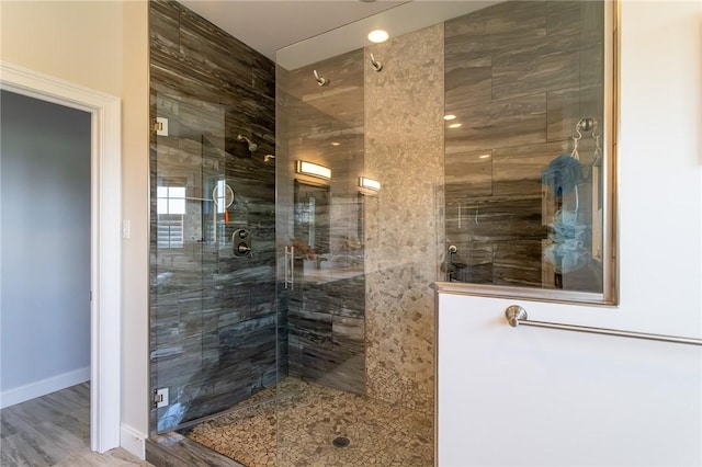 203 Ironwood Ct, Peters Twp, PA 15367 - bathroom with a walk in shower and baseboards