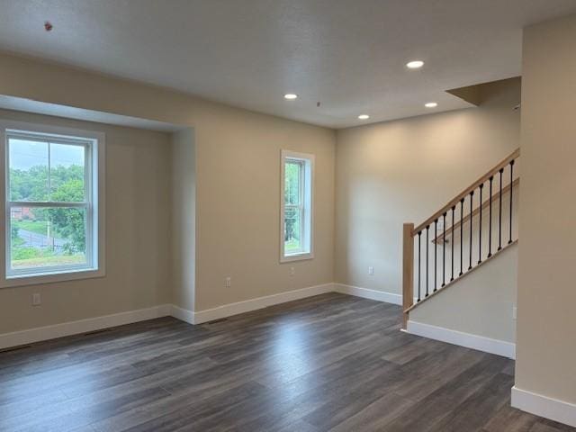 3273 Brodhead Rd Unit D, Center Twp Bea, PA 15001 - entryway with plenty of natural light, dark wood finished floors, recessed lighting, and stairway