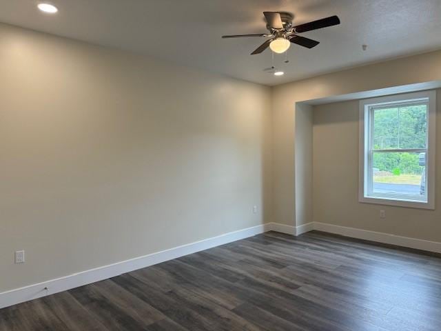 3273 Brodhead Rd Unit D, Center Twp Bea, PA 15001 - spare room with dark wood-style floors, recessed lighting, and a ceiling fan