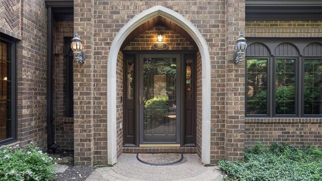105 Bristol Sq, Ohara, PA 15238 - doorway to property with brick siding