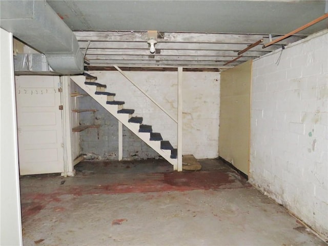 289 Sheridan Ln, Carmichaels/Cumblnd, PA 15351 - unfinished basement featuring stairs