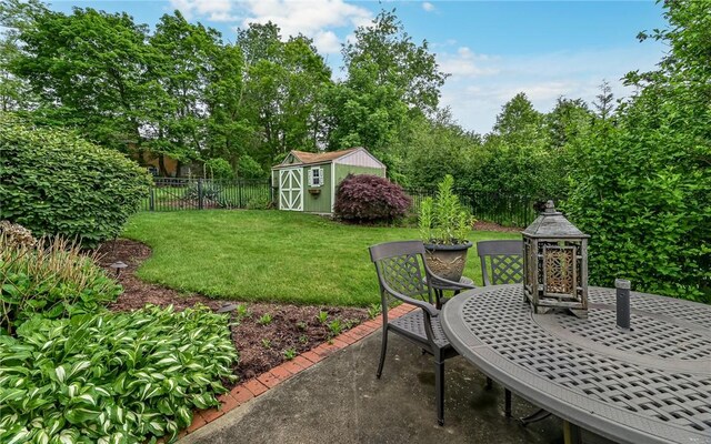 116 Parkfel Ave, Mccandless, PA 15237 - fenced backyard with a storage shed, a patio, and view of scattered trees