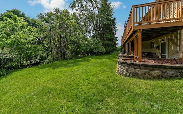 116 Parkfel Ave, Mccandless, PA 15237 - view of green lawn featuring a wooden deck