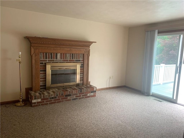 111 Brandywine Dr, Manor, PA 15642 - unfurnished living room with carpet floors and a fireplace