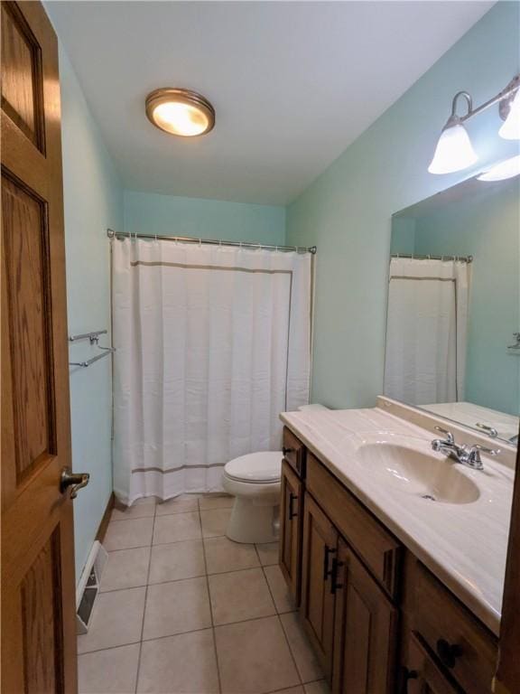 350 American Legion Rd, Unity Twp, PA 15650 - bathroom featuring vanity, tile patterned flooring, and curtained shower