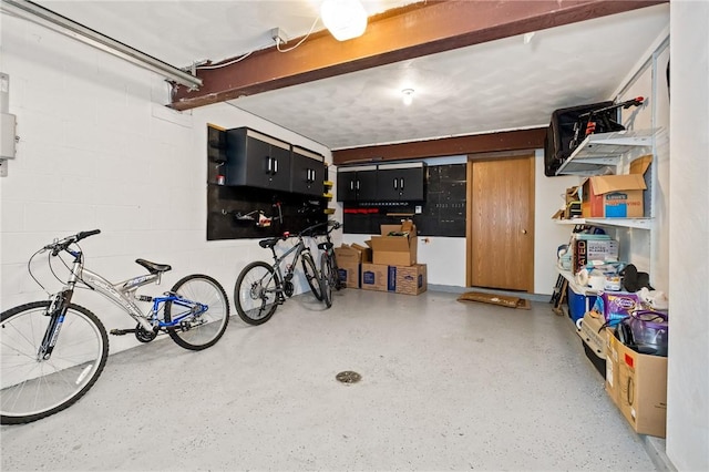 130 Pine Ct, Plum Boro, PA 15239 - garage featuring concrete block wall