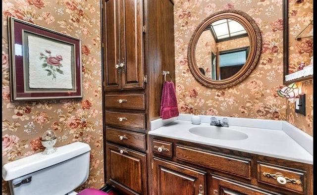 334 E State St, Sharon, PA 16146 - half bathroom with wallpapered walls and vanity