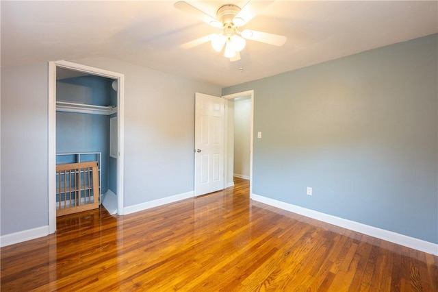 524 Saint Andrews Dr, Hempfield Twp Wml, PA 15601 - unfurnished bedroom featuring wood finished floors, a closet, vaulted ceiling, and ceiling fan