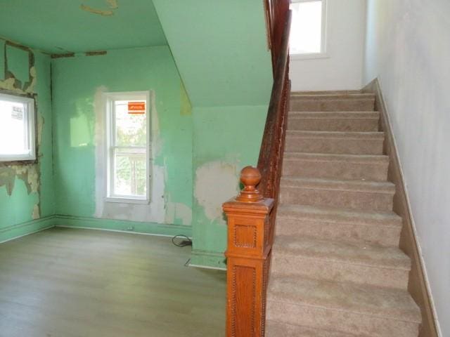 1250 Summerlea Ave, City Of Washington, PA 15301 - staircase with wood finished floors and baseboards