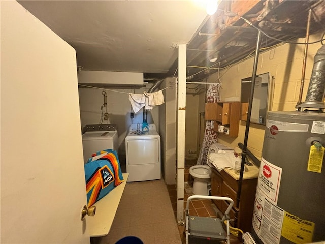 105 Fern Way, Glassport, PA 15045 - laundry room featuring water heater and separate washer and dryer