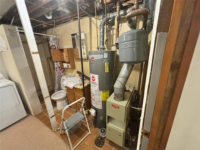 105 Fern Way, Glassport, PA 15045 - utility room with water heater and washer / clothes dryer