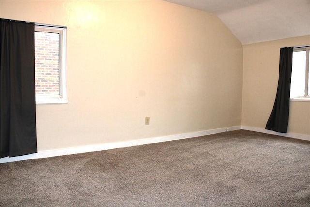 526 Pennwood Dr, Penn Hills, PA 15235 - carpeted empty room with vaulted ceiling and baseboards