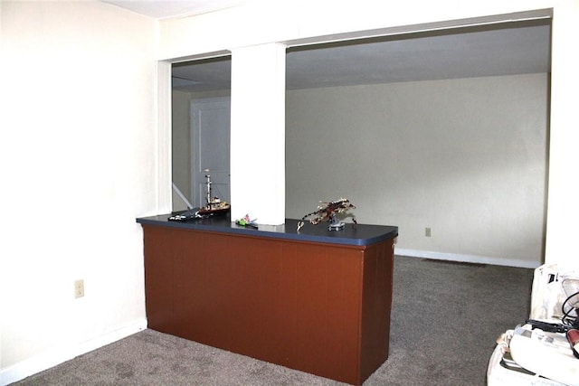 526 Pennwood Dr, Penn Hills, PA 15235 - home office with dark colored carpet and baseboards