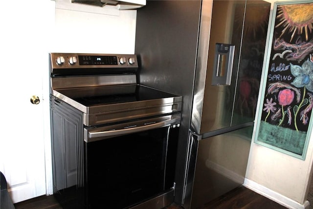 526 Pennwood Dr, Penn Hills, PA 15235 - kitchen with appliances with stainless steel finishes and dark wood-style floors