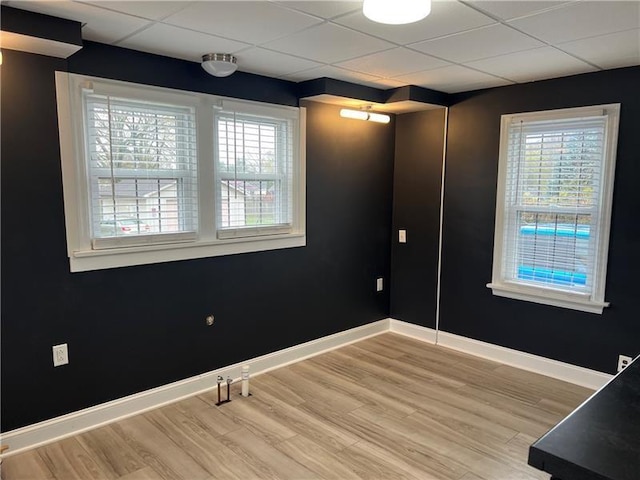 2201 Wilmington Rd, Neshannock Twp, PA 16105 - spare room with plenty of natural light, light wood-style floors, and a paneled ceiling
