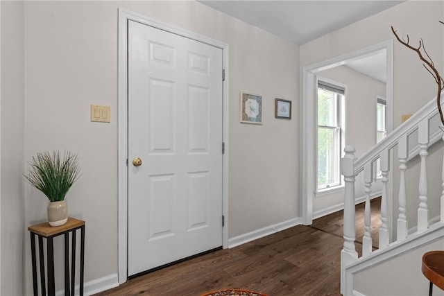 4 Pleasant Grove Dr, Patterson Heights, PA 15010 - foyer entrance featuring dark wood-type flooring and stairs
