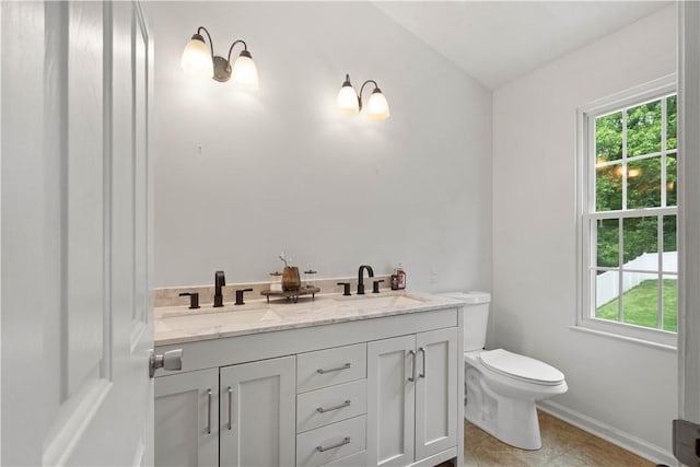 317 Shady Glen Dr, Moon/Crescent Twp, PA 15108 - bathroom with double vanity and tile patterned floors