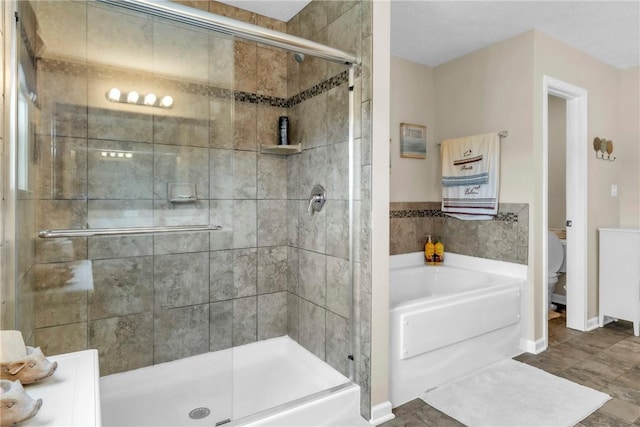 201 Millstream Ln, Zelienople Boro, PA 16063 - full bathroom featuring a garden tub and a stall shower