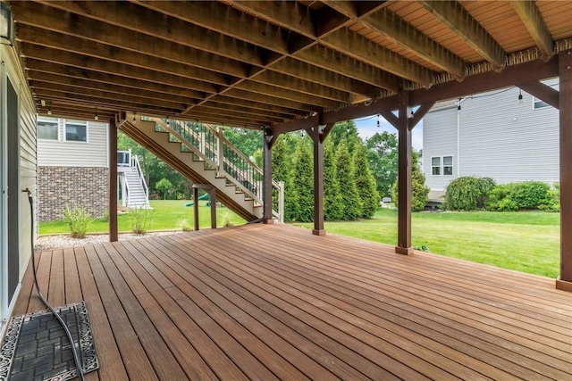 201 Millstream Ln, Zelienople Boro, PA 16063 - deck with stairs and a yard