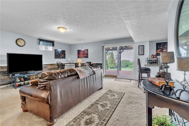 201 Millstream Ln, Zelienople Boro, PA 16063 - living room with carpet floors, healthy amount of natural light, and a textured ceiling
