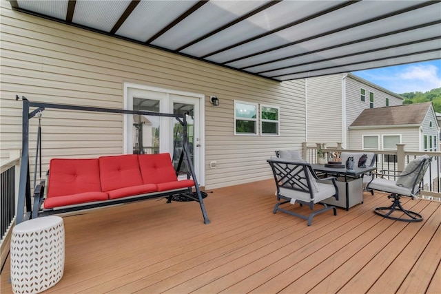 201 Millstream Ln, Zelienople Boro, PA 16063 - wooden terrace featuring outdoor dining space and an outdoor hangout area