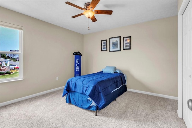 201 Millstream Ln, Zelienople Boro, PA 16063 - carpeted bedroom featuring baseboards and a ceiling fan