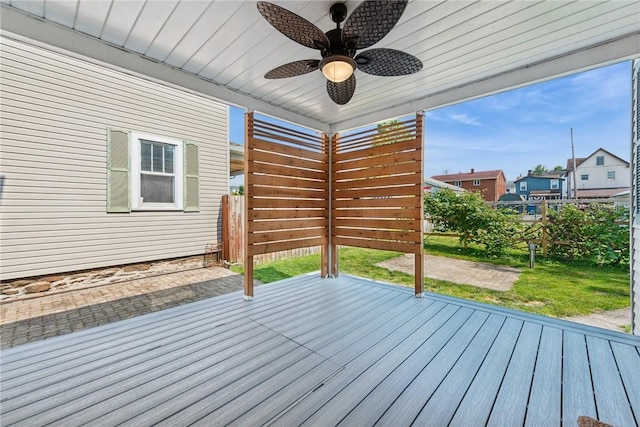 323 Fairmont St, Latrobe, PA 15650 - deck featuring a ceiling fan and a patio area