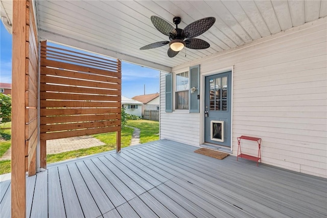 323 Fairmont St, Latrobe, PA 15650 - wooden deck with a ceiling fan