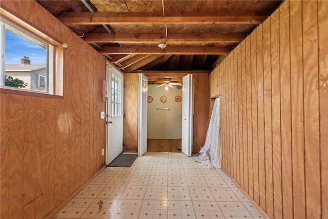 323 Fairmont St, Latrobe, PA 15650 - hall with wooden walls and light flooring