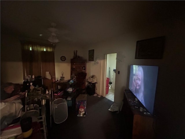 108 Leneake St, Wilkins Twp, PA 15145 - living room with carpet and ceiling fan