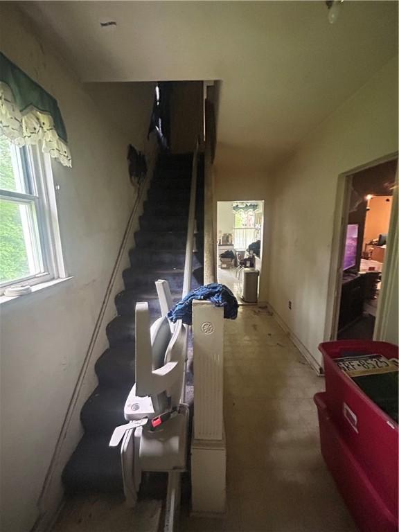 108 Leneake St, Wilkins Twp, PA 15145 - stairs with vaulted ceiling
