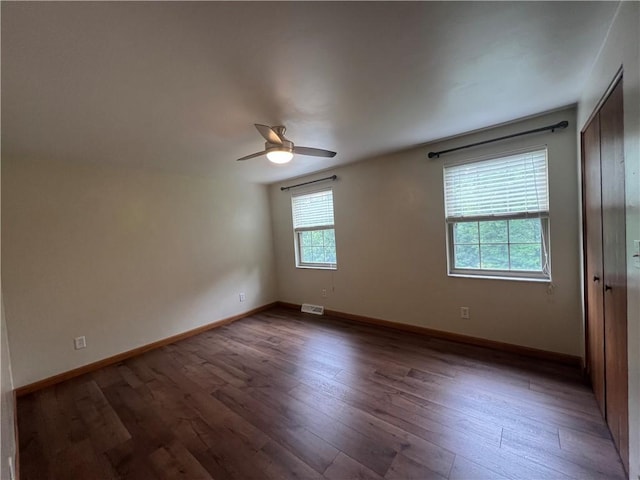 742 King St, Mckeesport, PA 15132 - empty room featuring ceiling fan and wood finished floors