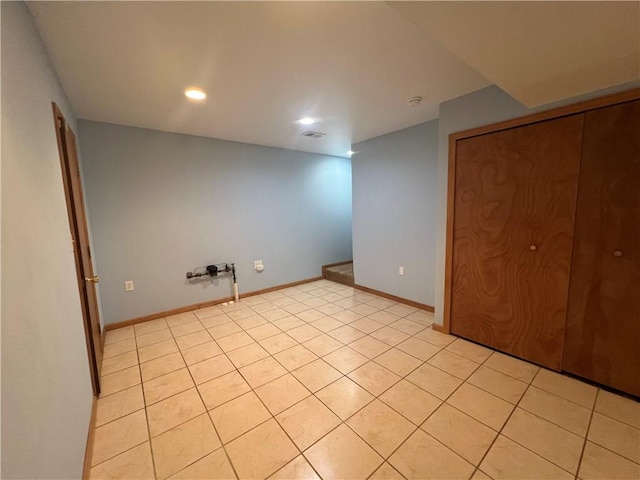 742 King St, Mckeesport, PA 15132 - unfurnished bedroom featuring light tile patterned flooring and recessed lighting