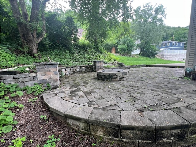 742 King St, Mckeesport, PA 15132 - view of patio / terrace featuring a fire pit