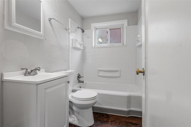 301 Pennview Dr, Penn Hills, PA 15235 - full bathroom featuring vanity, bathing tub / shower combination, and wood finished floors