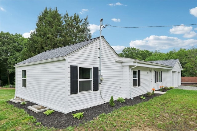 105 Becks Run Rd, Moon/Crescent Twp, PA 15108 - view of property exterior with roof with shingles and a yard