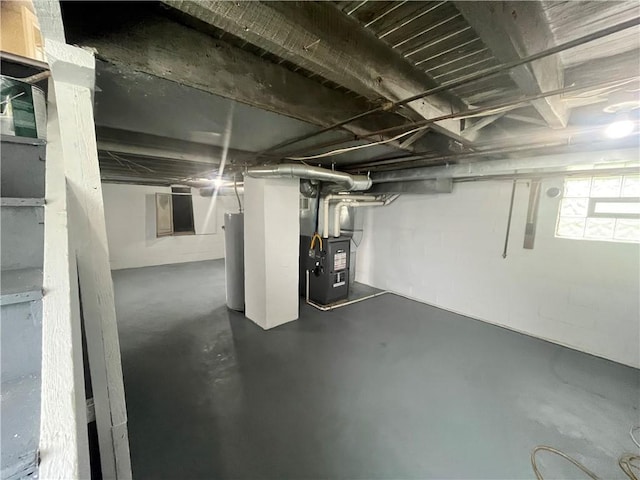 64 Beech St, Center Twp/Homer Cty, PA 15748 - unfinished below grade area featuring heating unit and water heater