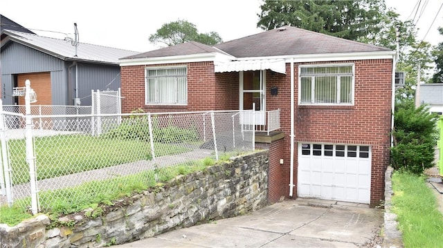 3550 Camp St, Hill District, PA 15219 - view of front of house with brick siding, an attached garage, a shingled roof, and driveway